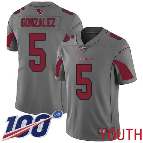 Arizona Cardinals Limited Silver Youth Zane Gonzalez Jersey NFL Football 5 100th Season Inverted Legend
